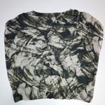 a.n.a . A New Approach Narrow Batwing Green Black Gold Abstract Shirt Blouse Top Photo 6