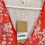 ePretty NWT Floral Tiered V Neck Ruffle Sleeve Mini Dress Red White Size Medium Photo 6