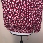Candie's Burgundy Floral V-neck Elastic Bottom Wrap Blouse Large Photo 2