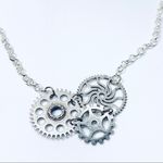 Steampunk Silver Gears Necklace New Photo 6