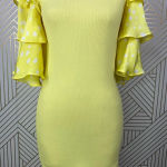 The Drop @Jessicawang‎ Polka Dot Ruffle Dress Lemon Yellow Size XS Photo 4