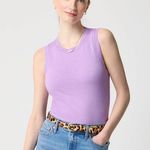 J.Crew NWT Jackie Shell Cotton Sweater Vest Lilac Purple M holes in left seam Photo 0