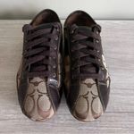 Coach  SUEE Signature Brown Leather & Canvas Fashion Sneakers Size 8 Photo 1