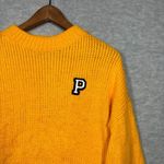 Victoria's Secret Pink Yellow Sweater Womens M Pullover Varsity Style Crew Neck Size M Photo 2