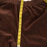 2000s Y2K Funky Retro Chocolate Brown velour velvet tracksuit zip up jacket with pants with striped grey collar bell sleeves Photo 6