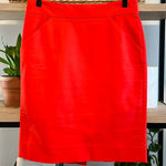 J.Crew  Jacquard Twill Cherry Red The Pencil Skirt, 2 Photo 0