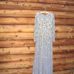 Mac Duggal  5533 Platinum Embellished High Neck Long Sleeve A Line Gown Dress Photo 6