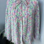 Handmade Crocheted Pastel Purple Pink Mint Green‎ Capelet Cape Poncho Shawl OSFM Size undefined Photo 0