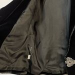 Loft Ann Taylor Cropped Black velvet Blazer Jacket Gothic Ruffle Ribbon trim 10 Photo 8