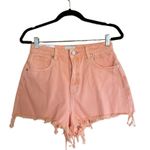 NWT Abrand A High Rise Relaxed Short Frayed Hem In Peach 31 Photo 2