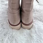 OASIS SOCIETY | Tan Off White Lug Sole Combat Boots Zipper Lace Up | Size 9 Tan Photo 3