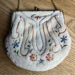 Antique 1920s French Micro Bead Embroidered Clam Shell Kiss Lock Art Deco Bag Pink Photo 2
