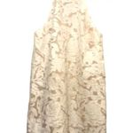 DO+BE White Sleeveless Lace Floral Textured Halter Mini Dress Open Back Button Closure Photo 0