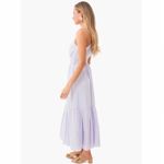 Self Portrait Lilac One Shoulder Midi‎ Dress Sz 10 Pleated Tiered Wedding Pastel Purple Photo 13