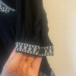 Loft XS long sleeve black romper with white embroidery Photo 3