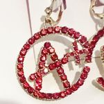 Betsey Johnson ♥️✨ A Plus Red Rhinestone Crystal Drop Earrings Photo 5
