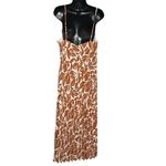Lush Clothing NEW Lush XL Admiring You Brown White Floral Pleated Midi Dress NWT Photo 3