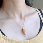 Handmade quality Czech glass amber fish & star boho funky fairy necklace🌀🐟💚 Photo 5