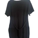 J.Crew Black Short Sleeve Jersey Dress, Wrap Knot Tie at front waist, size XL Photo 0