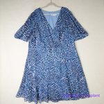 Eliza J  Leopard Print Faux Wrap‎ Dress in Blue Lyst plus size 22W Photo 2