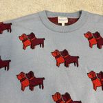 Anthropologie Find Me Now Toto Pullover Sweater Sky Blue Dog Print Size L Size L Photo 2