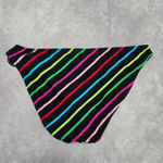 Malibu Dream Girl  Black Red Pink Stripe Cheeky Bikini Bottom Swimwear Medium Photo 1
