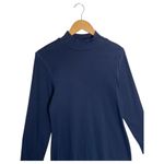 Old Navy  Dress Womens L High Mock Neck Micro Ribbed Long Sleeve Bodycon Blue Photo 4