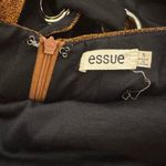 Essue Brown shimmery strapless dress with black tie back Photo 4