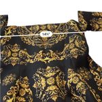 ASOS  Black and Gold Baroque Long Sleeve off shoulder mini Dress Size 4 Photo 8