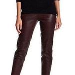 Theory 🆕 | Adbelle Leather Leggings Pants Red Currant Burgundy Red 00 Xs Photo 1