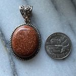 925 Silver Cabochon Goldstone / Venturine pendant Photo 3