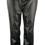 Only Emily Women's Black Faux Leather Vegan Slim Straight Crop Trousers Pants M Photo 0