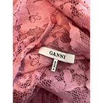 Ganni  Lace stretch TOP PINK Floral Size 34 Long Sleeve Turtleneck Blouse #101 Photo 2