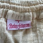 BOMBAY FASHION One Size Light Yellow Cream Maxi Tiered Skirt Lined Crochet Photo 5