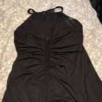 David's Bridal  Elegant Black Halter Midi Dress Photo 4