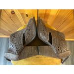 Not Rated  Size 8 Santana Laser Cut Bootie Platform Peep toe Pump Sandals Photo 4