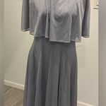 Silver Flutter Sleeve Midi Sundress for Wedding Guests Gray Size 10 Photo 3