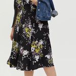 Torrid Black Floral Challis Button Front Midi Dress Photo 0