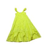 Skies Are Blue  Lime Yellow Tiered Maxi Dress Large Photo 3
