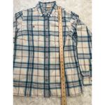 Duluth Trading Co Womans Long Sleeve Cotton Plaid‎ Flannel Button Down Size MED Photo 1