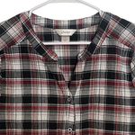 Christopher & Banks  Women’s X Black/Red/White Plaid Seersucker Cowgirl Top Farm Photo 1