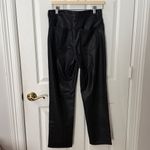 J.Crew  womens bow leather black straight leg pant size 28. Photo 2