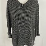 ZARA Polka Dot Button Down Keyhole Back Collared Blouse Black White Size Small Photo 1