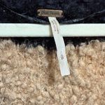 Free People  Marshmallow Cardigan Sweater Oversized Chunky Knit Taupe/Black Sz S Photo 5