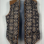 Entro  Navy White Aztec Southwestern Quilted Full Zip Front Vest Sz Large EUC Photo 0