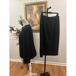 Simonton Studio Women's 2 Piece Skirt Jacket Size 12 Black Long Sleeve Button Photo 4
