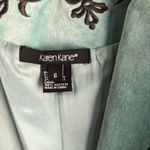 Karen Kane Turquoise Blue Green Velvet Jacket Embroidery Detail Size 6 western Photo 5