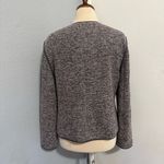 Ann Taylor Women Gray Textured Zip-Up Crew Neck Long Sleeve Jacket Size 12 Photo 4