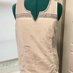Kuhl  White and Grey Katrin Embroidered Sleeveless Organic Cotton Tank Photo 3