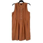Quince  Women’s 100% European Linen Sleeveless Swing Dress Size Small Terracotta Photo 1